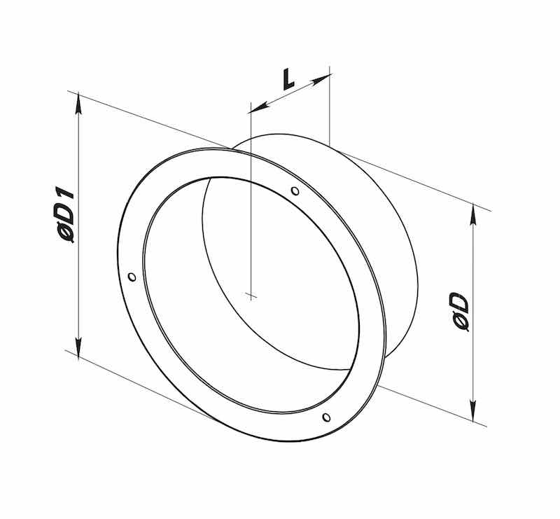 Kovov kruhov nadstavec s prrubou pr. 125 mm, FM 125 Zn
